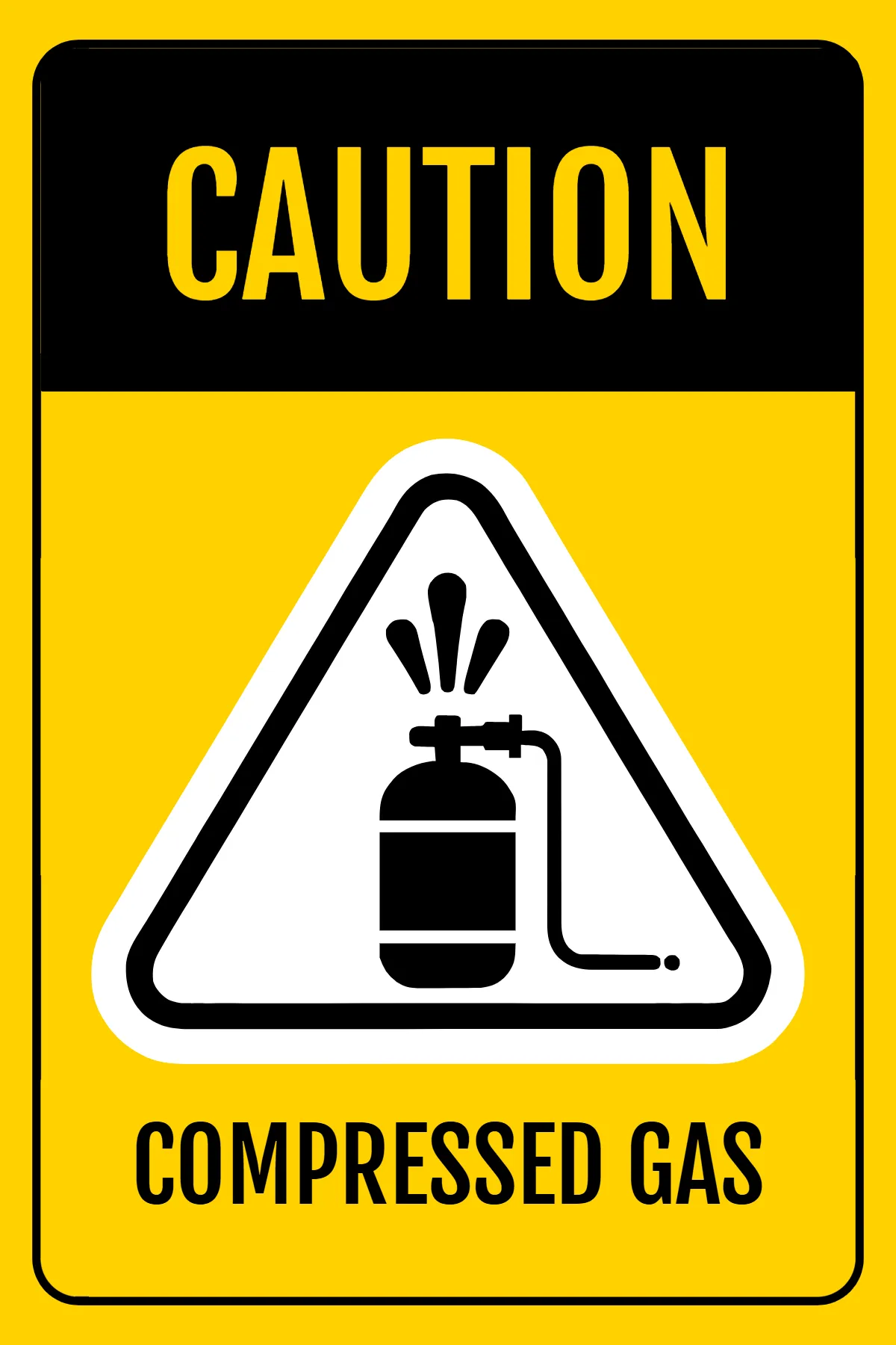 Free Compressed Gas Caution Sign Template to Edit Online