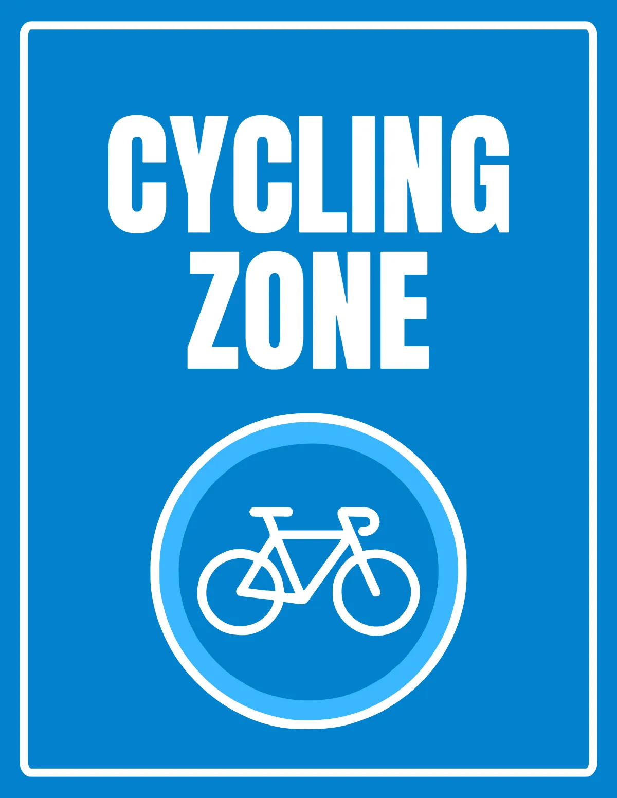 Free Cycling Zone Sports Sign Template to Edit Online