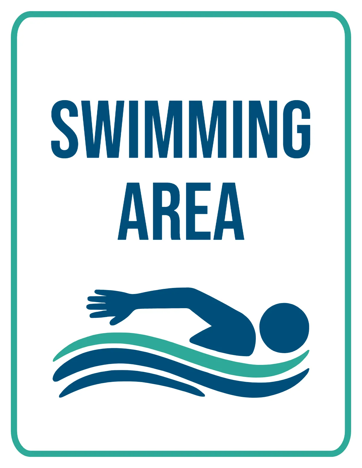 Free Swimming Area Sports Sign Template to Edit Online