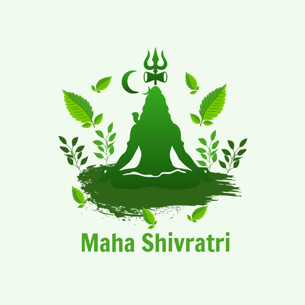Free Maha Shivratri With Leaves Clip Art Templates to Edit Online