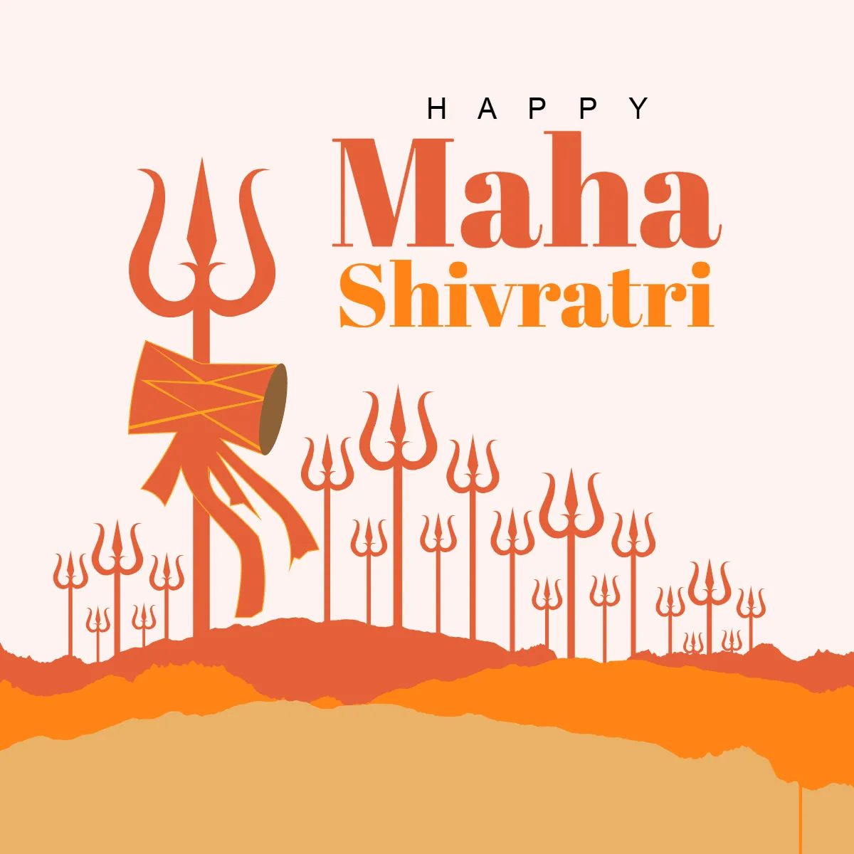 Free Trishul Maha Shivratri Clip Arts Template to Edit Online