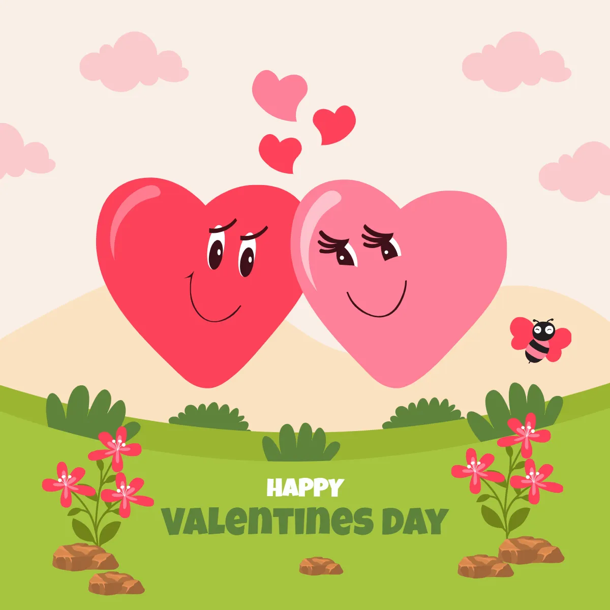 Free Valentines Day Two Cute Heart Clip Arts Template to Edit Online