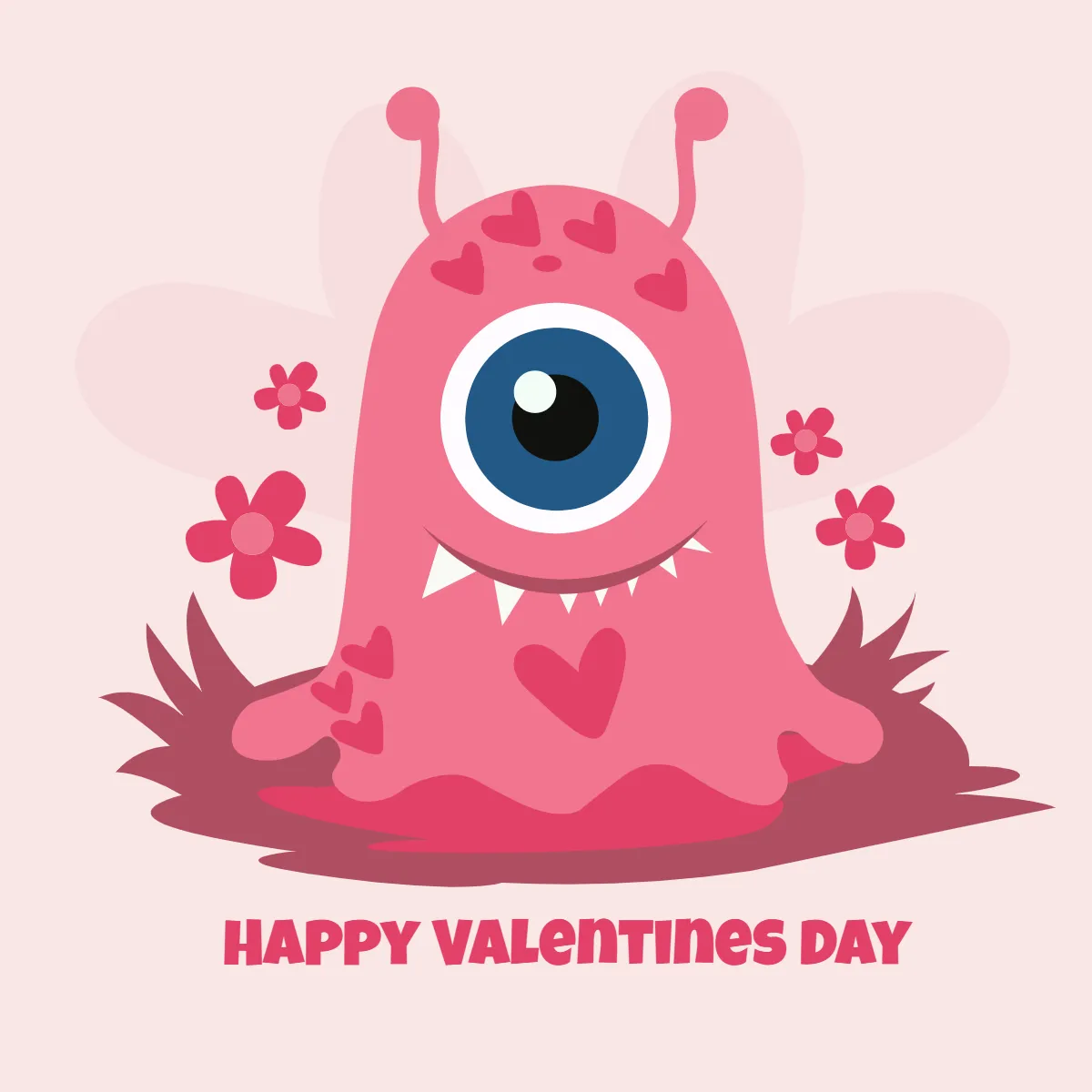 Free Valentines Day Pink Monster Clip Arts Template to Edit Online
