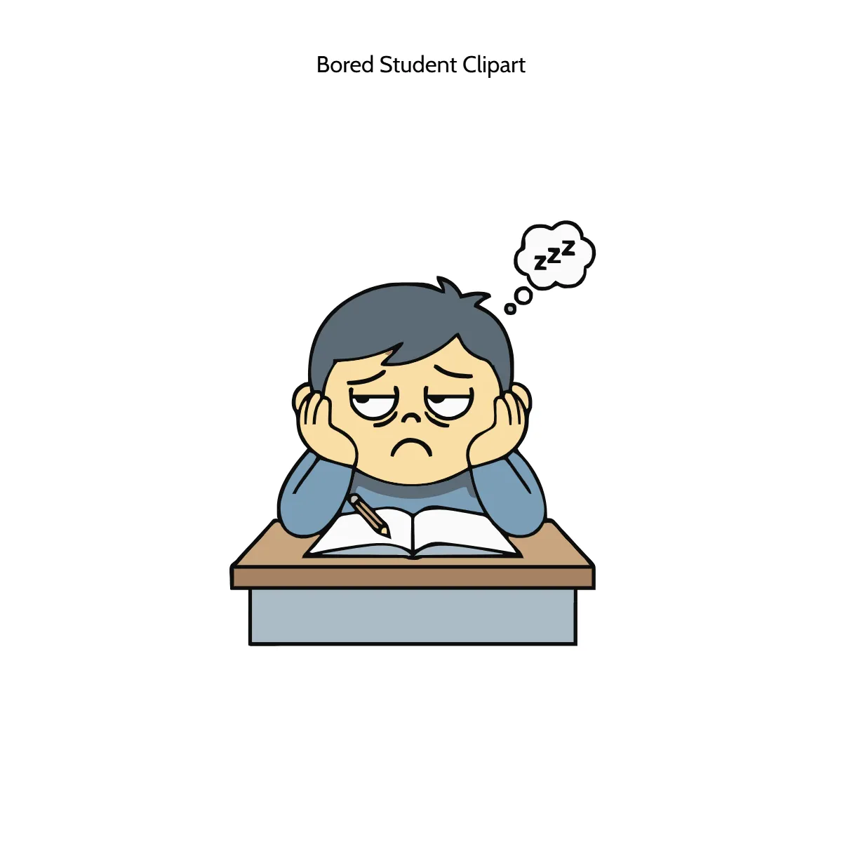 Free Bored Student Clipart Template to Edit Online