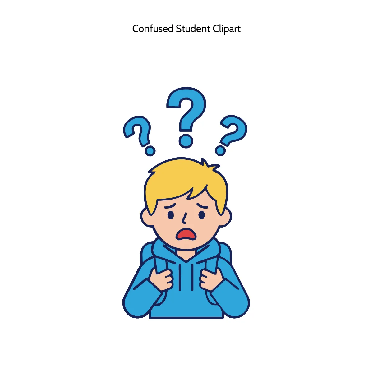 Free Confused Student Clipart Template to Edit Online