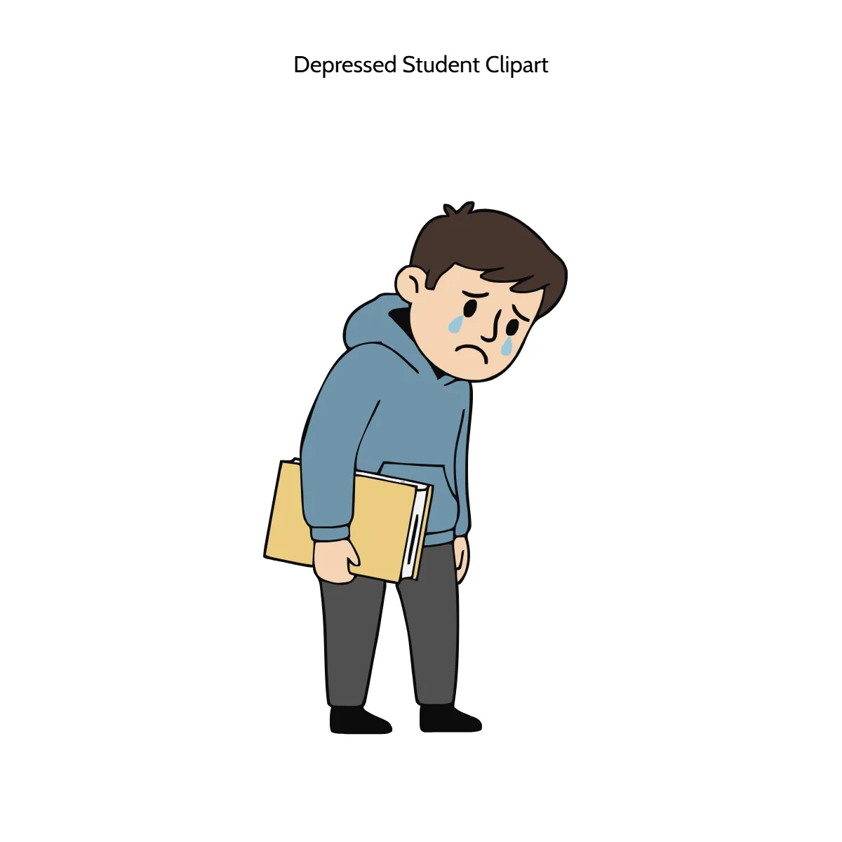 Free Depressed Student Clipart Template to Edit Online