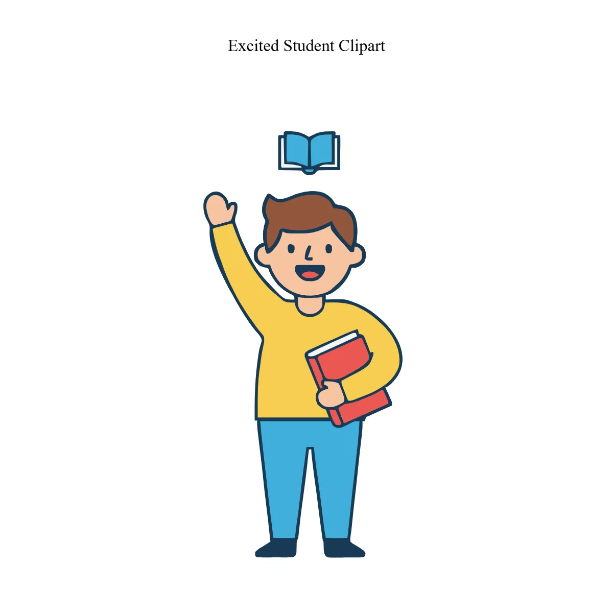 Free Excited Student Clipart Template to Edit Online