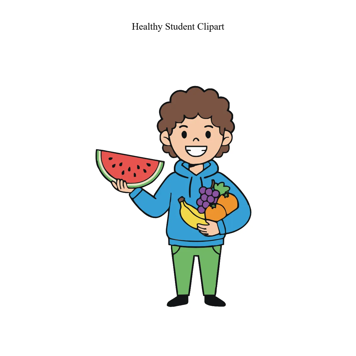 Free Healthy Student Clipart Template to Edit Online