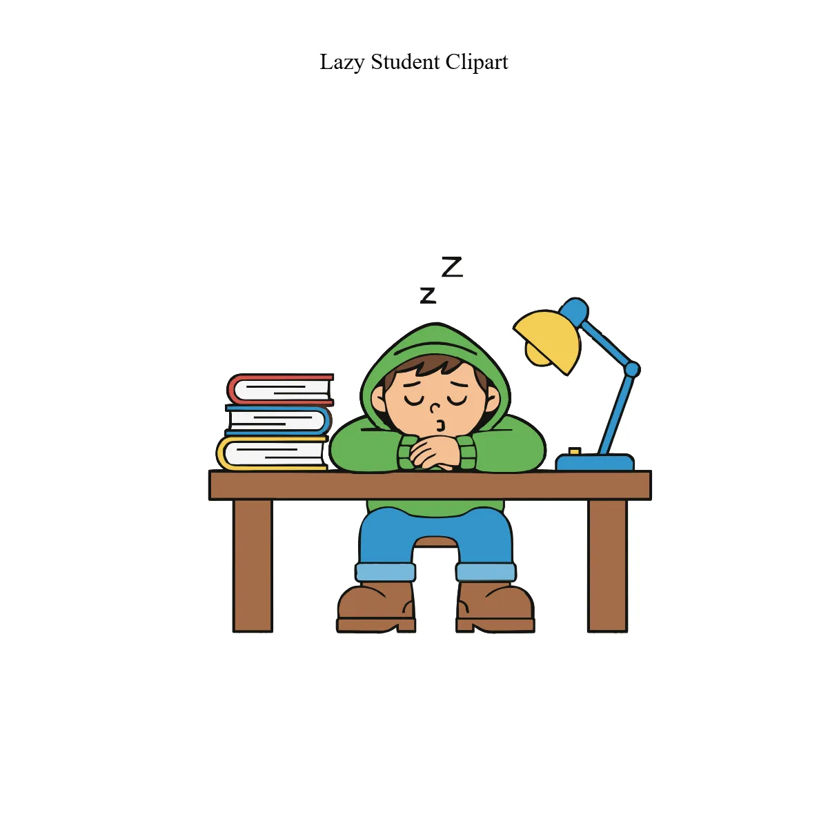 Free Lazy Student Clipart Template to Edit Online