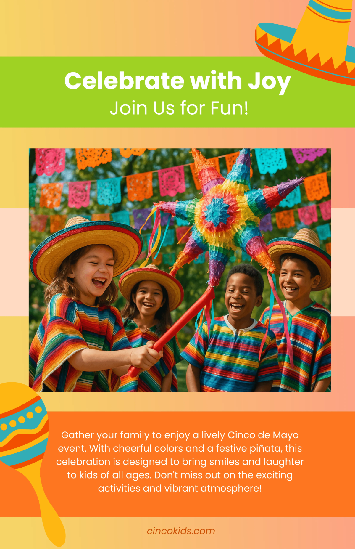 Free Kids Friendly Cinco de Mayo Poster Template to Edit Online