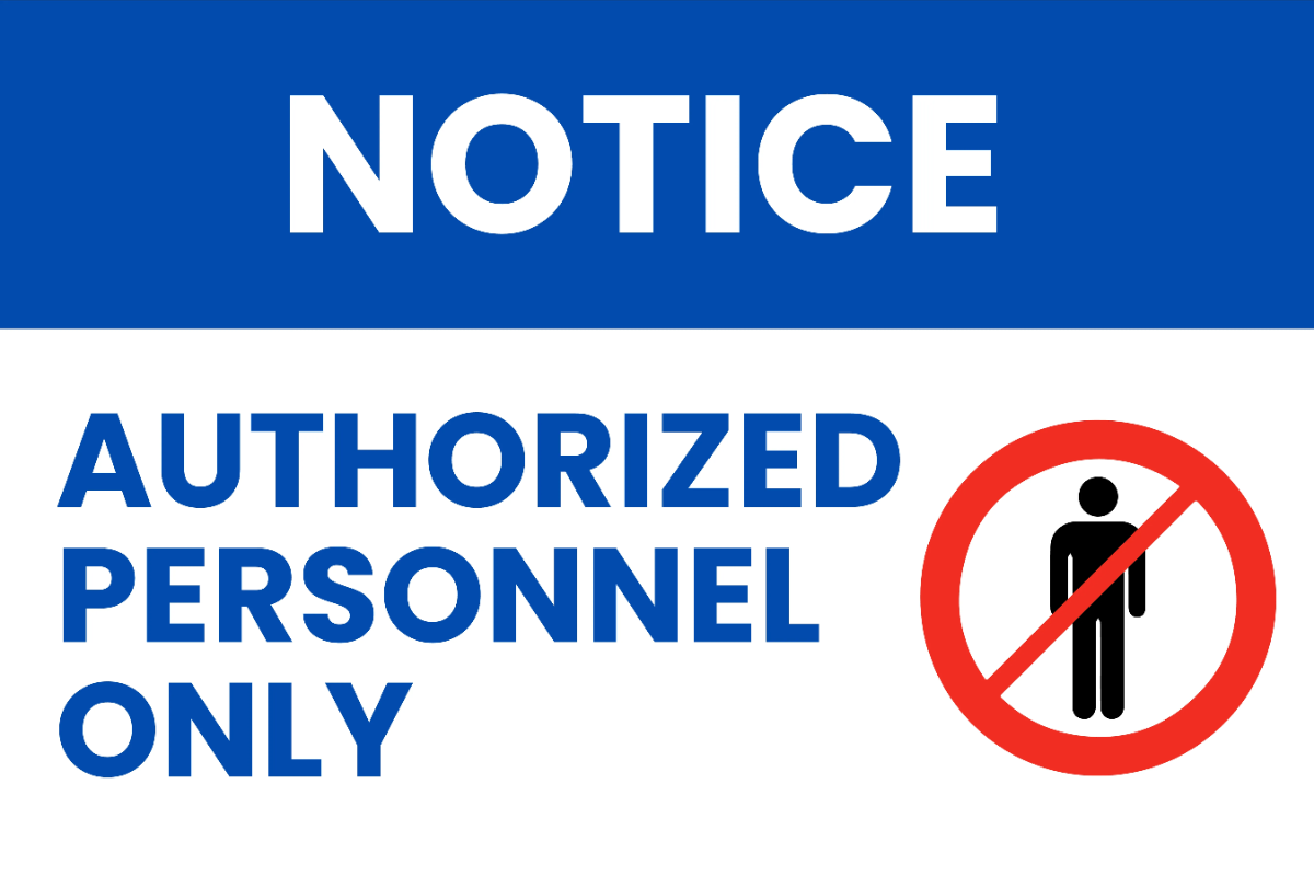 Free Authorized Personnel Only Office Sign Template to Edit Online