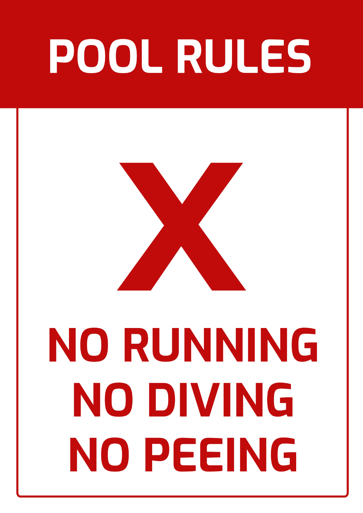 Free Swimming Pool Rules Sports Sign Template to Edit Online