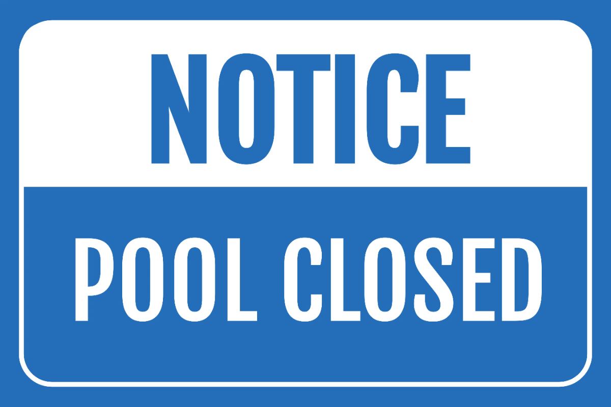 Free Pool Closed Sports Sign Template to Edit Online