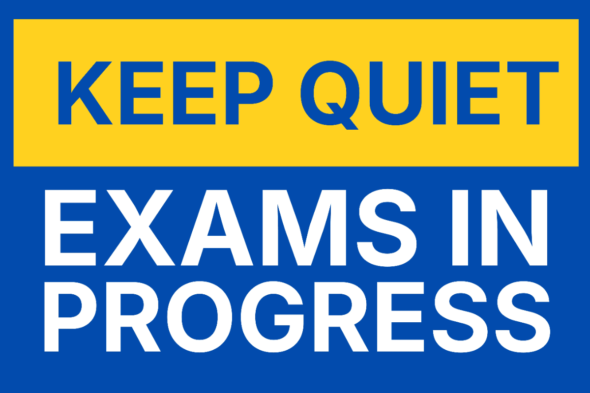 Free Exam in Progress University Sign Template to Edit Online