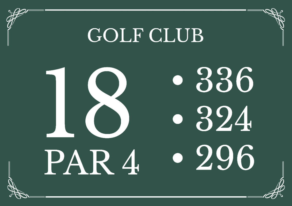 Free Golf Course Sports Sign Template to Edit Online