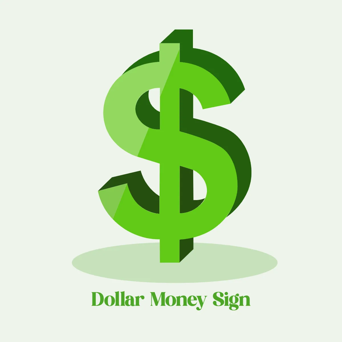 Dollar Money Sign Clip Art Template