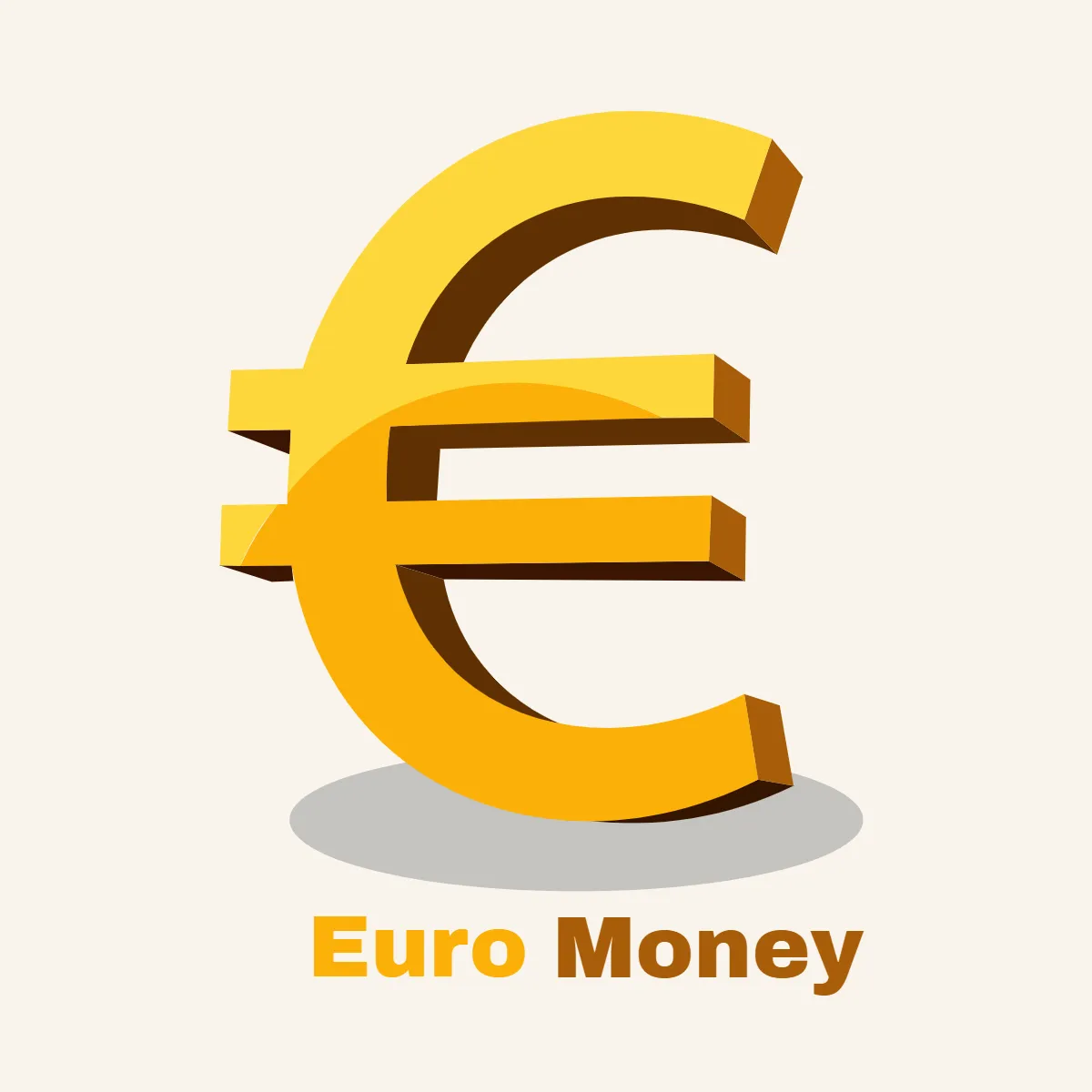 Euro Money Sign Clip Art Template