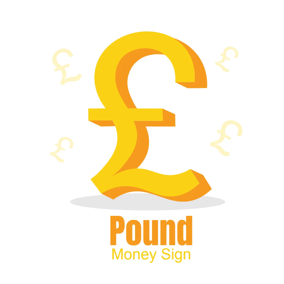 Pound Money Sign Clip Art Template