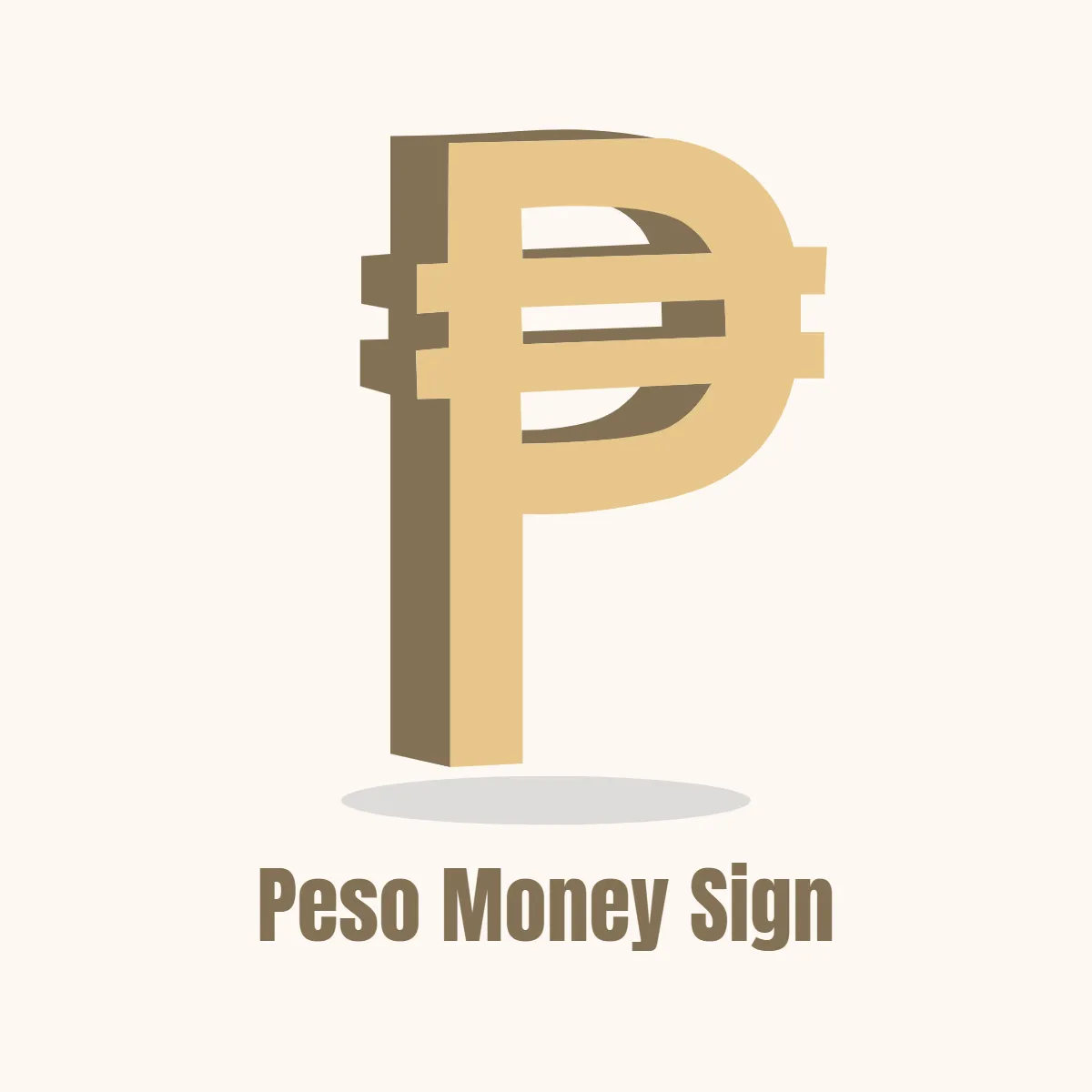 Peso Money Sign Clip Art Template