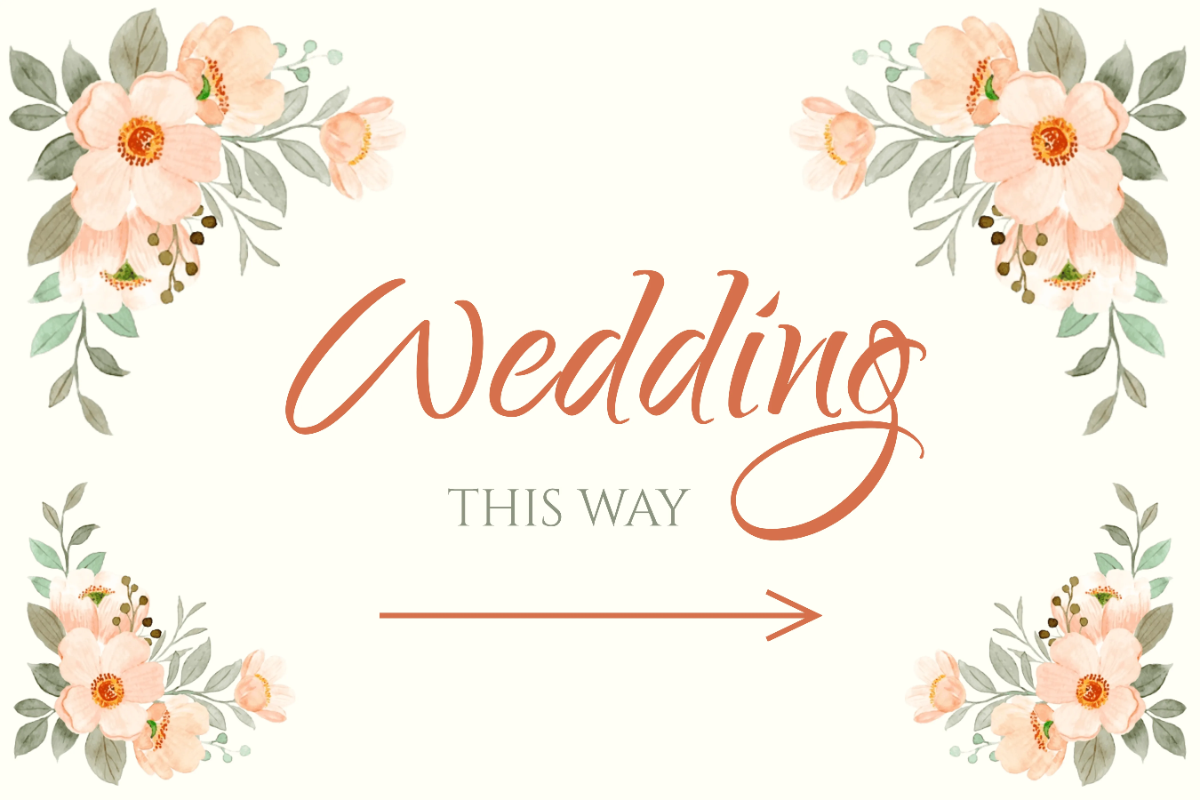 Free Directional Wedding Sign Template to Edit Online Free Directional Wedding Sign Template to Edit Online