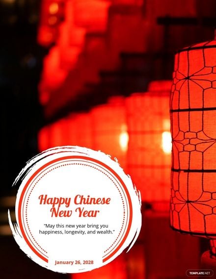 Free Chinese New Year Quote Flyer Template