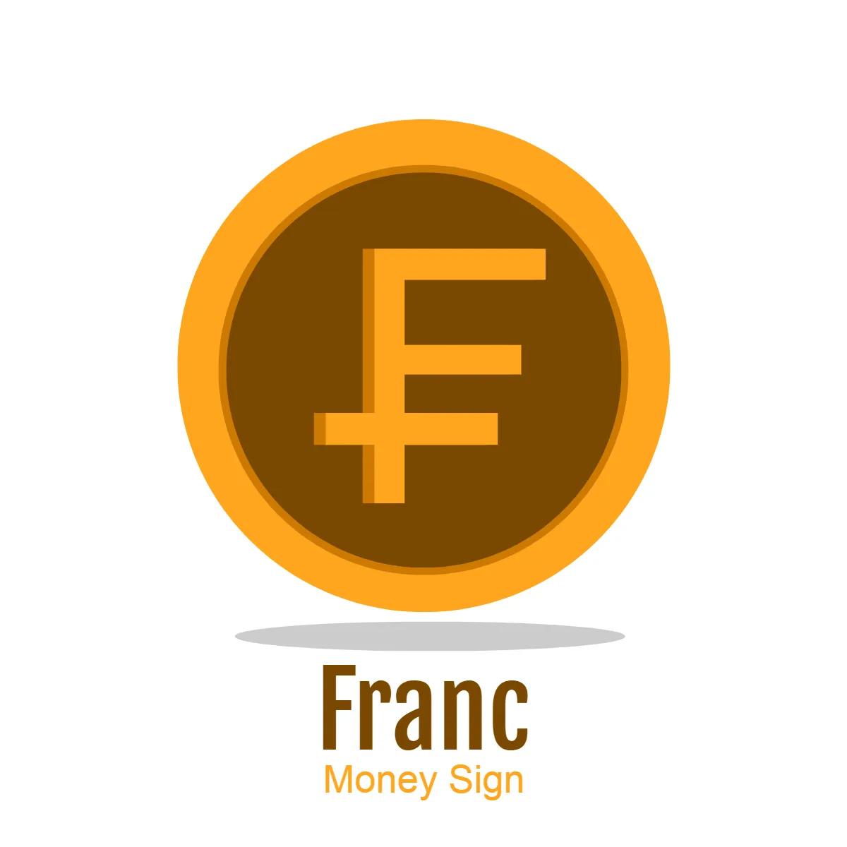 Franc Money Sign Clip Art Template