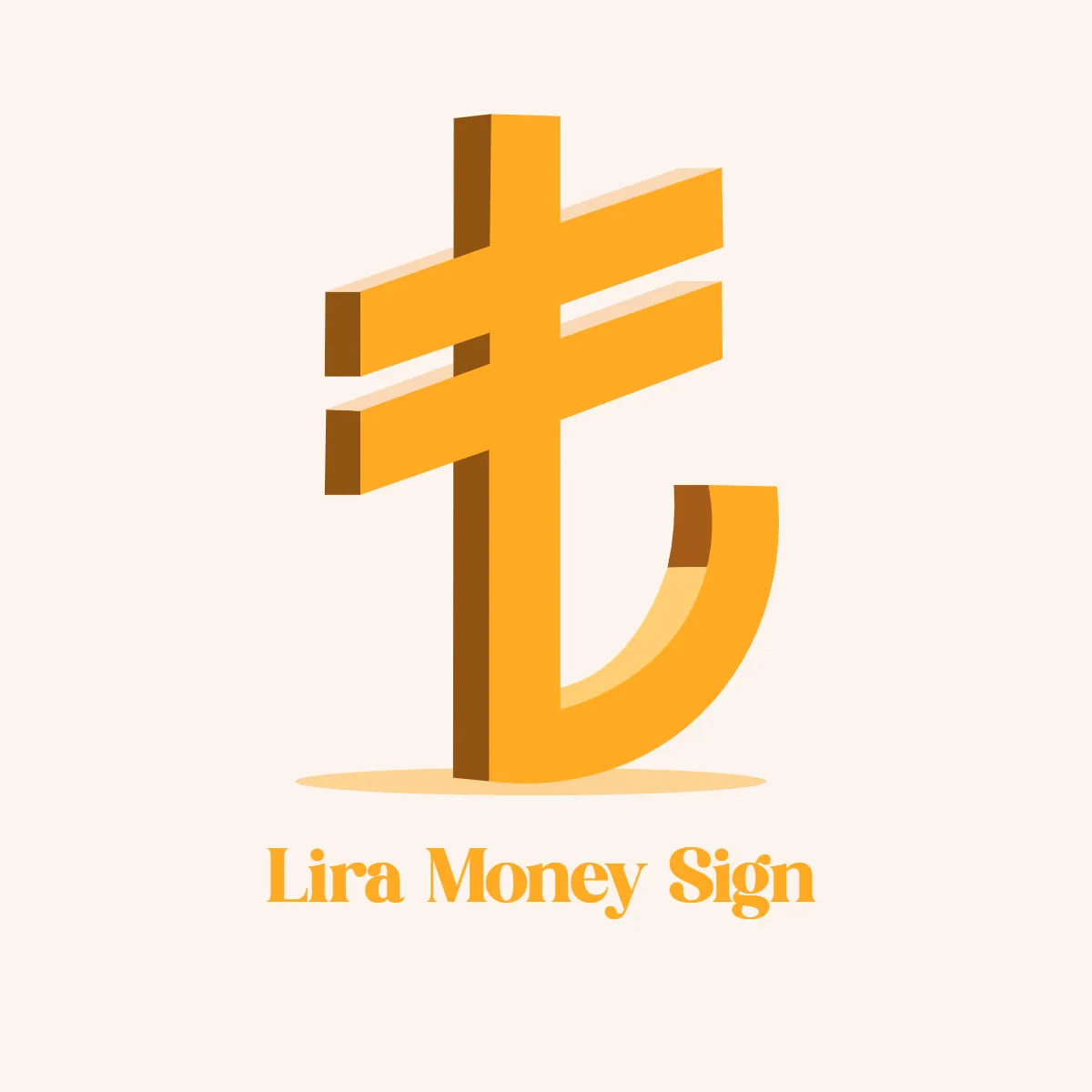 Lira Money Sign Clip Art Template