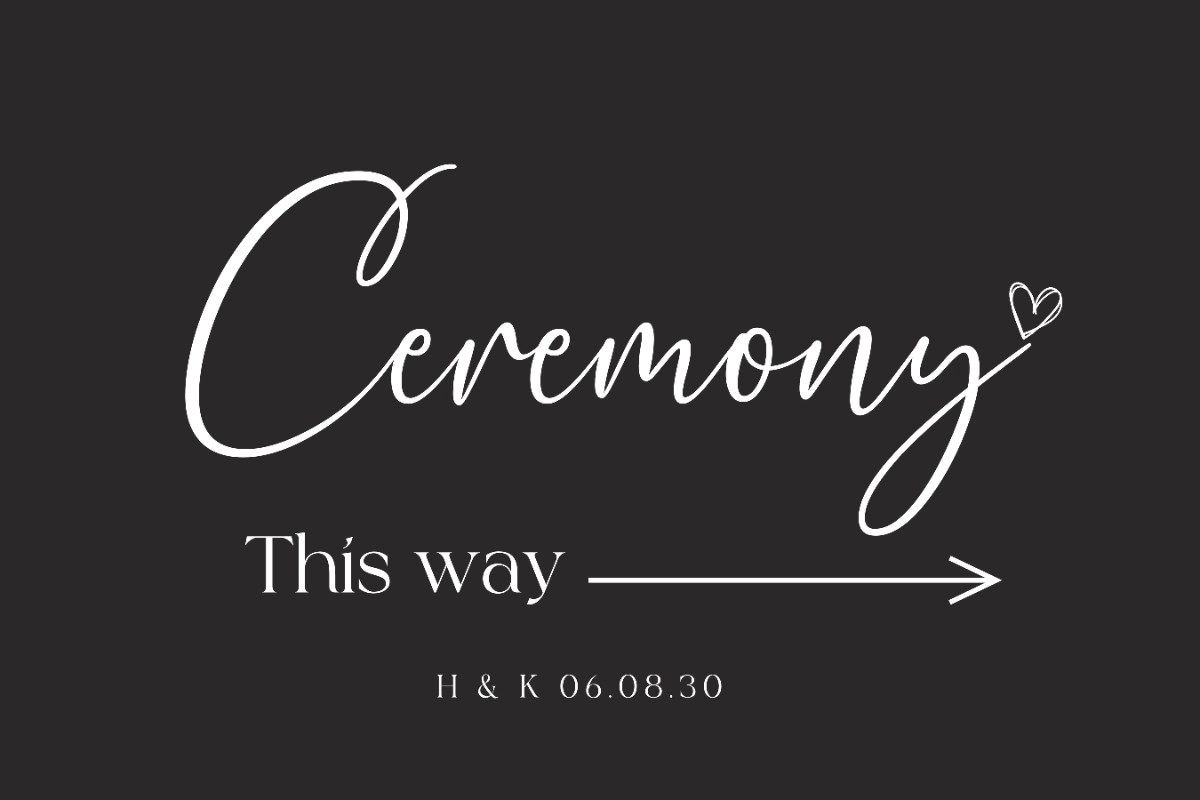 Free Wedding Ceremony Sign Template to Edit Online
