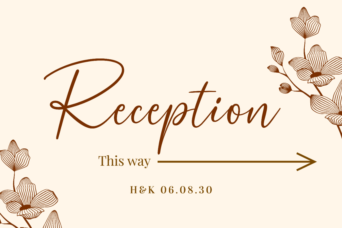 Free Wedding Reception Sign Template to Edit Online