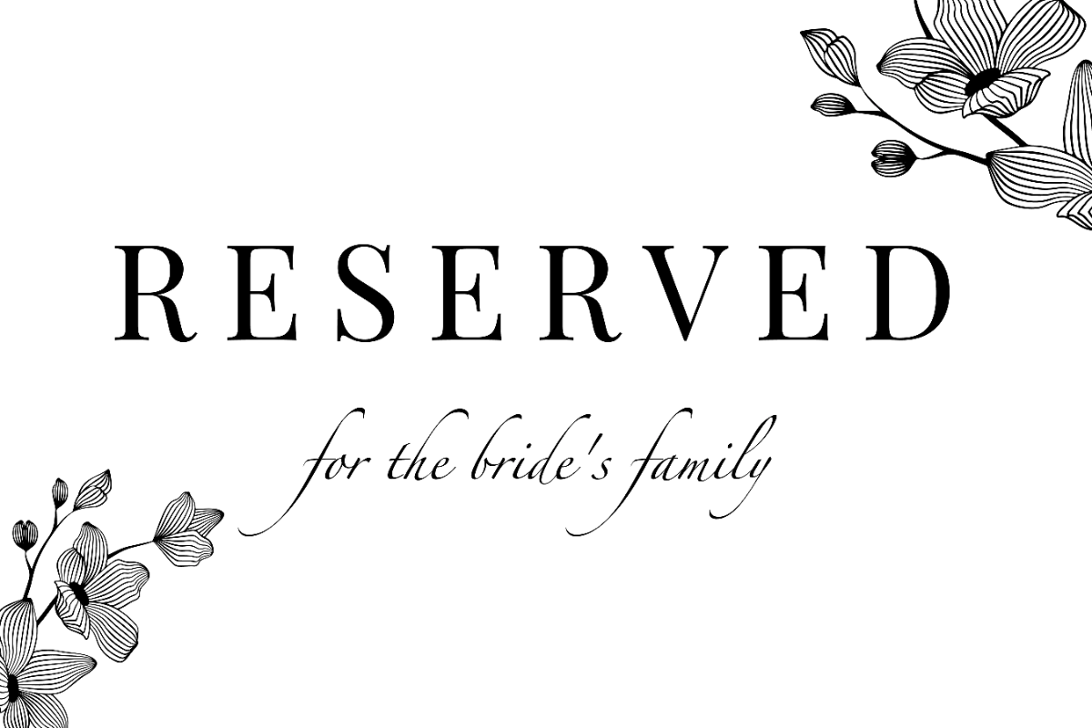 Free Wedding Reserved Sign Template to Edit Online