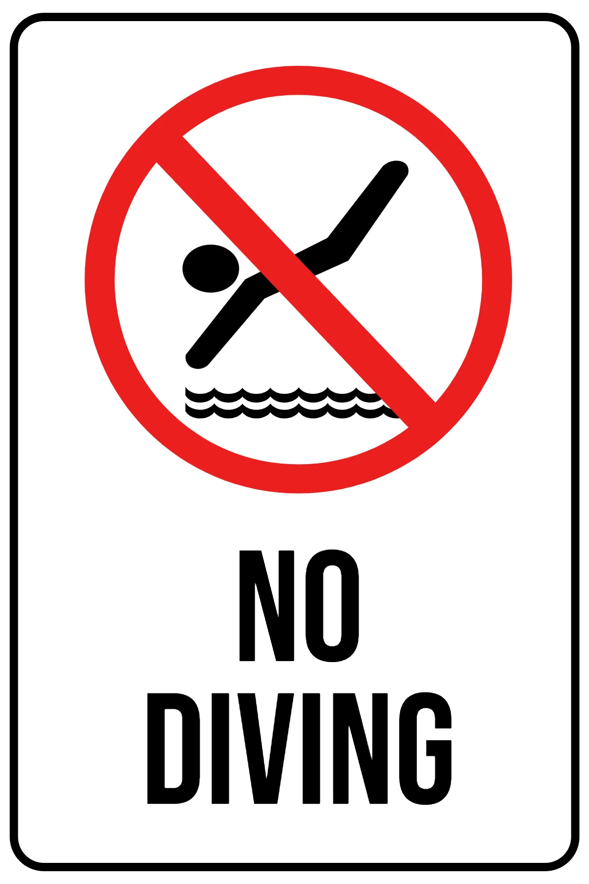 Free No Diving Sports Sign Template to Edit Online