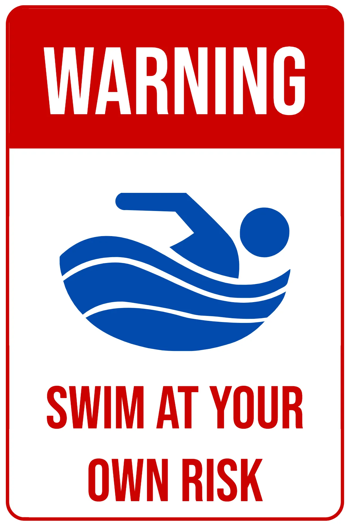 Free Swim at Your Own Risk Sports Sign Template to Edit Online