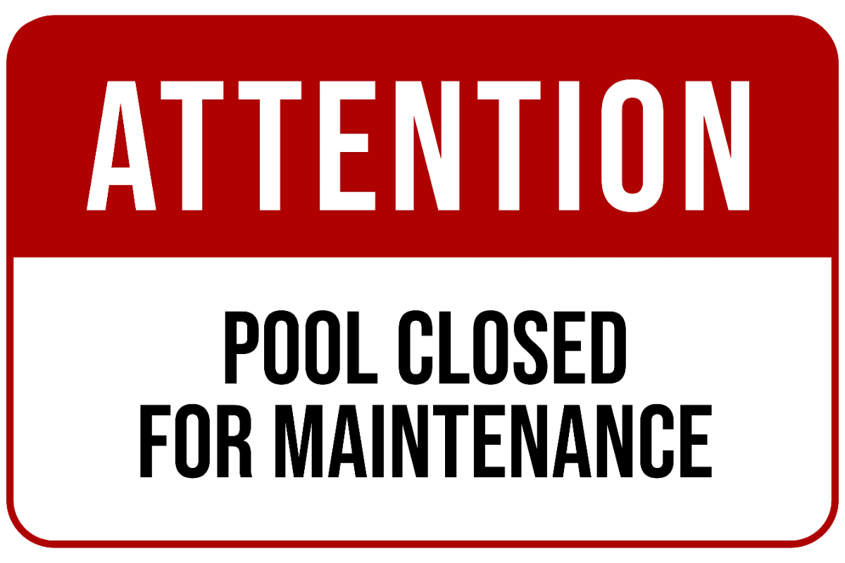 Free Pool Closed for Maintenance Sports Sign Template to Edit Online