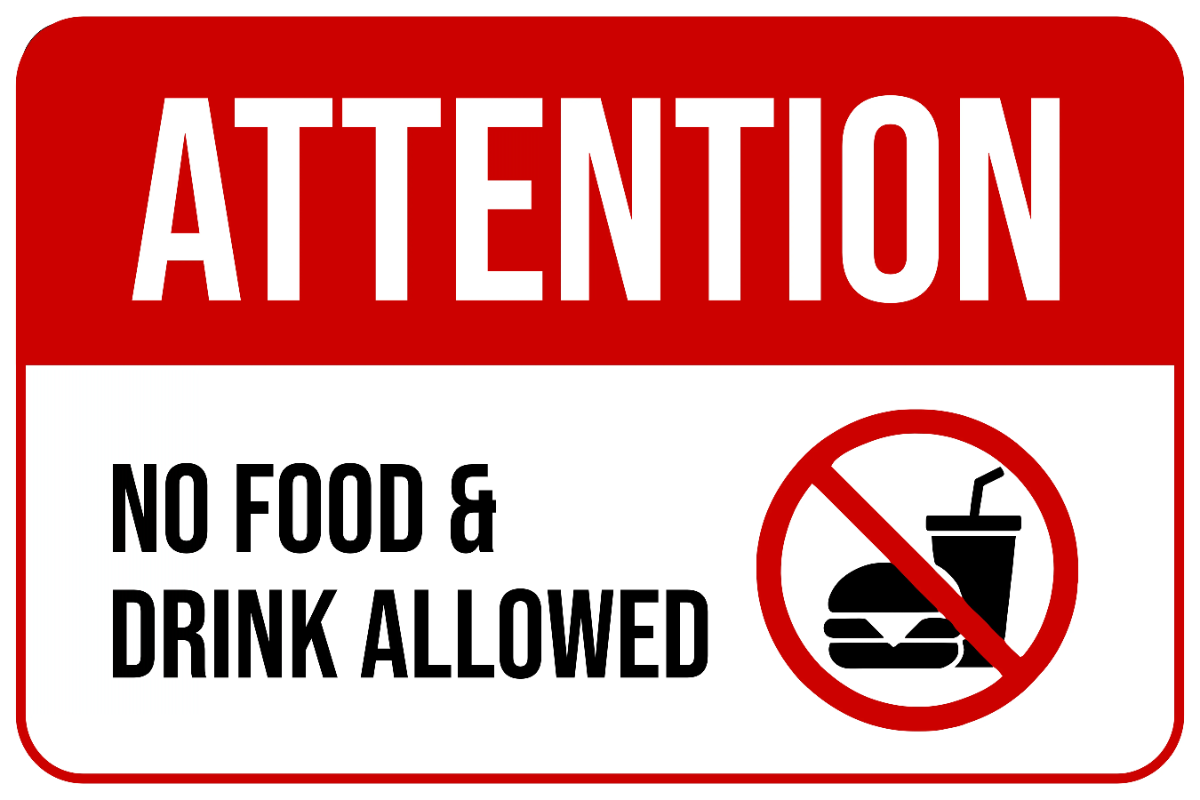 Free No Food or Drink Sports Sign Template to Edit Online