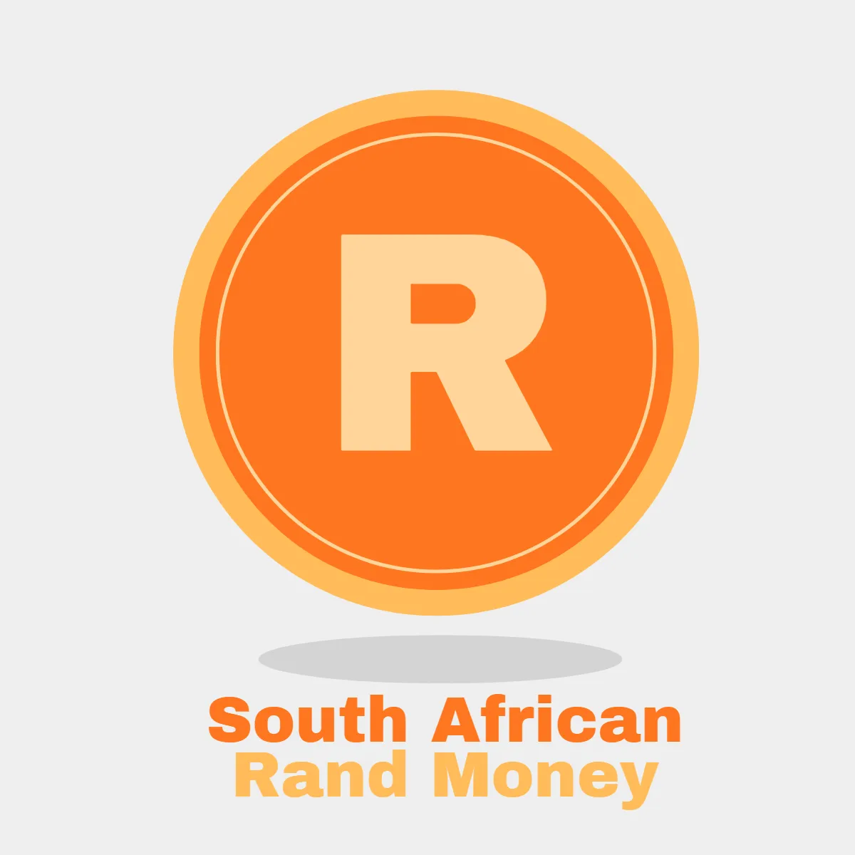 South African Rand Money Sign Clip Art Template