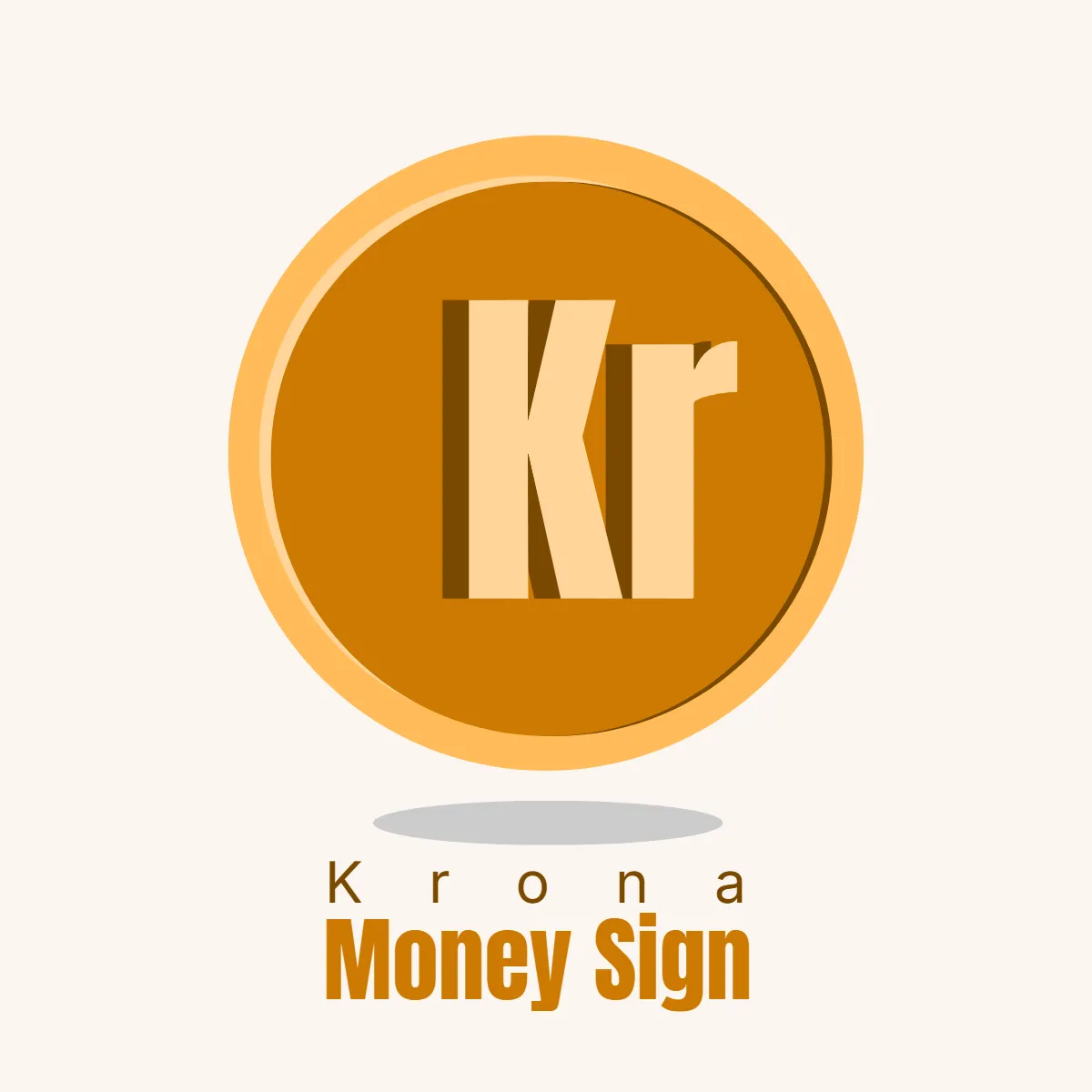 Krona Money Sign Clip Art Template