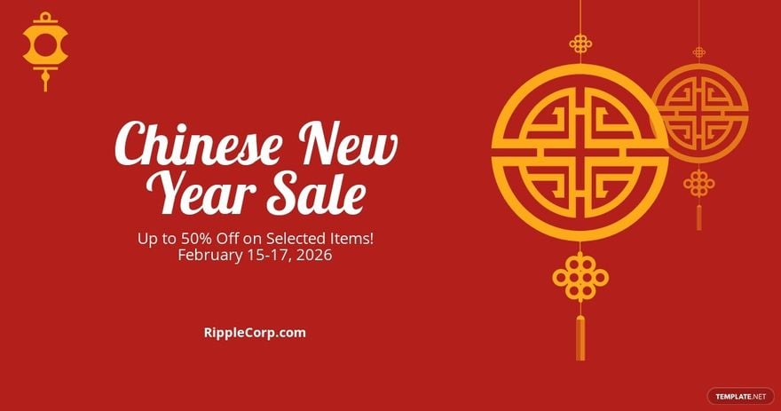 Free Chinese New Year Sale Facebook Post Template