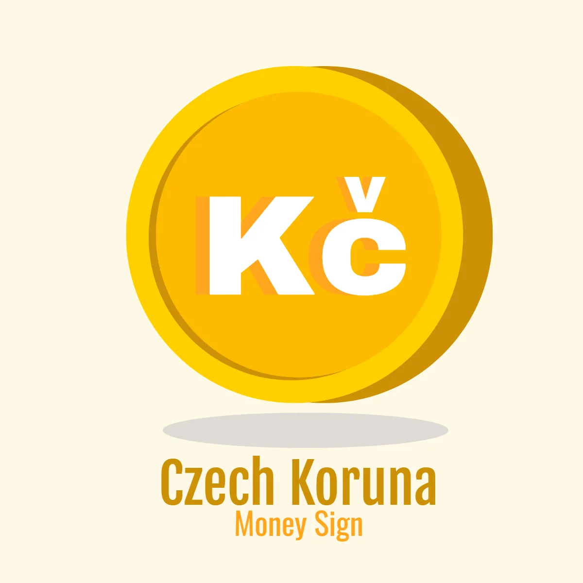 Czech Koruna Money Sign Clip Art Template