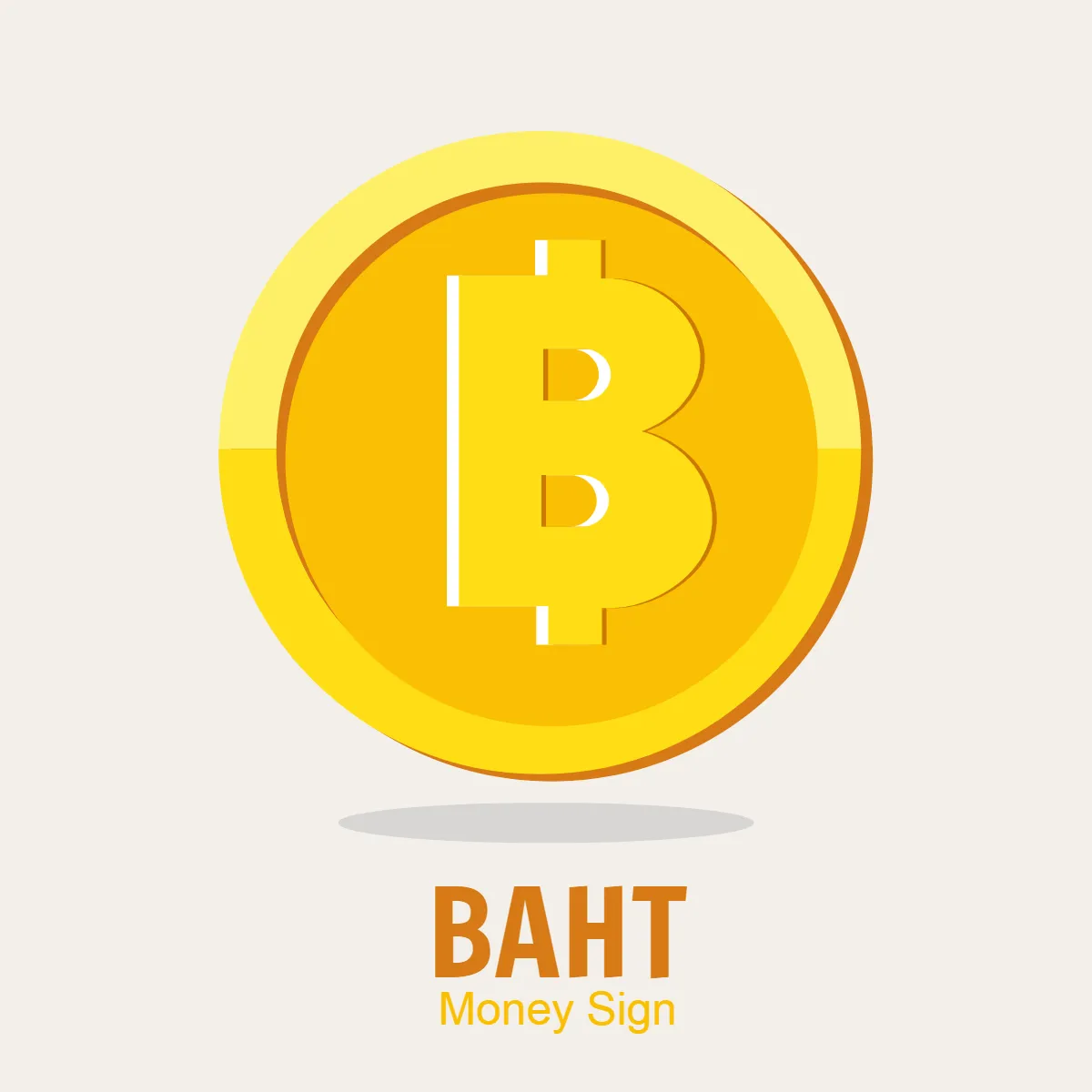 Baht Money Sign Clip Art Template