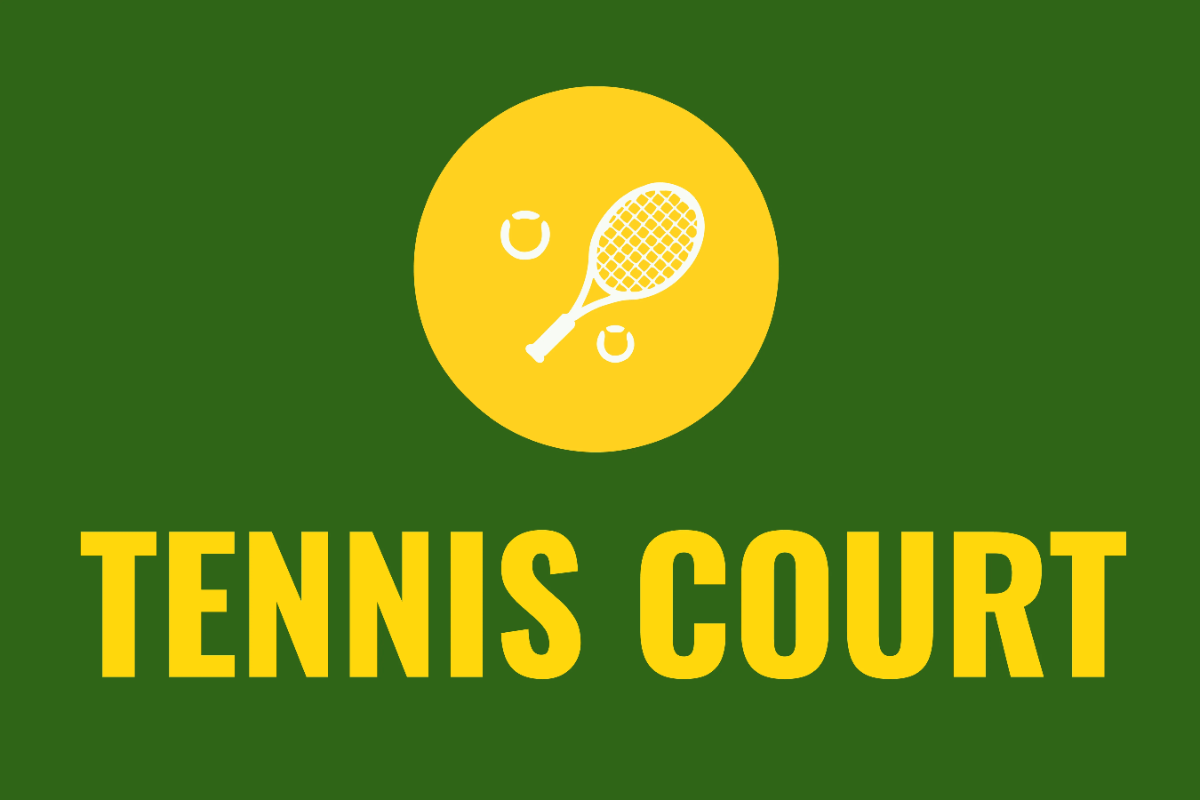 Free Tennis Court Sports Sign Template to Edit Online