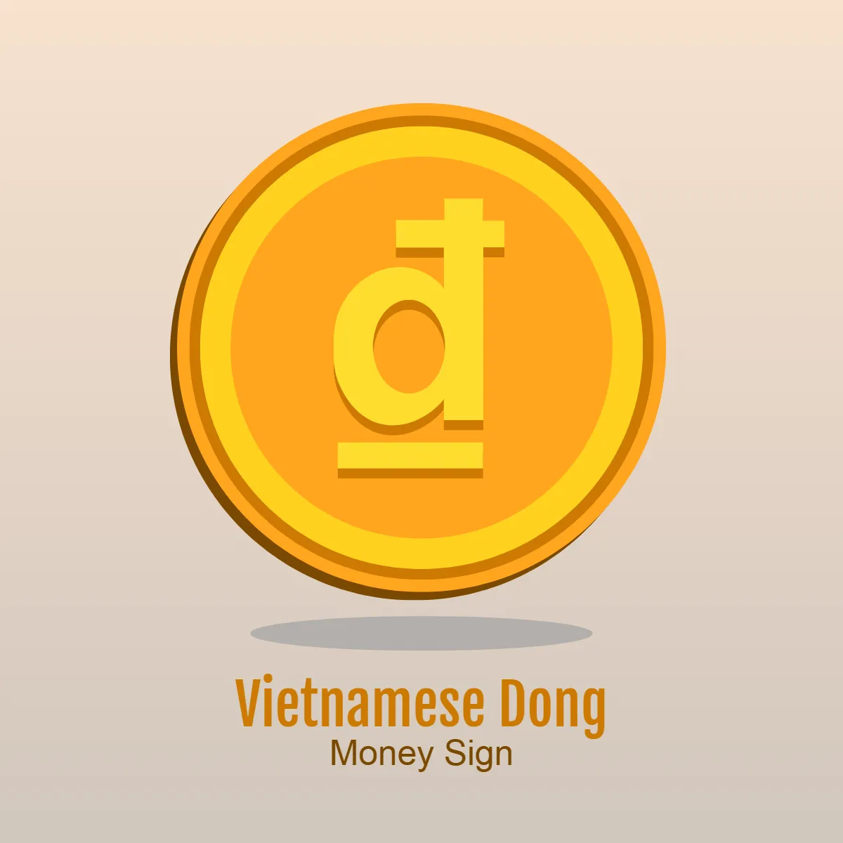 Vietnamese Dong Money Sign Clip Art Template