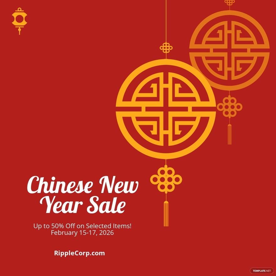 Free Chinese New Year Sale Linkedin Post Template