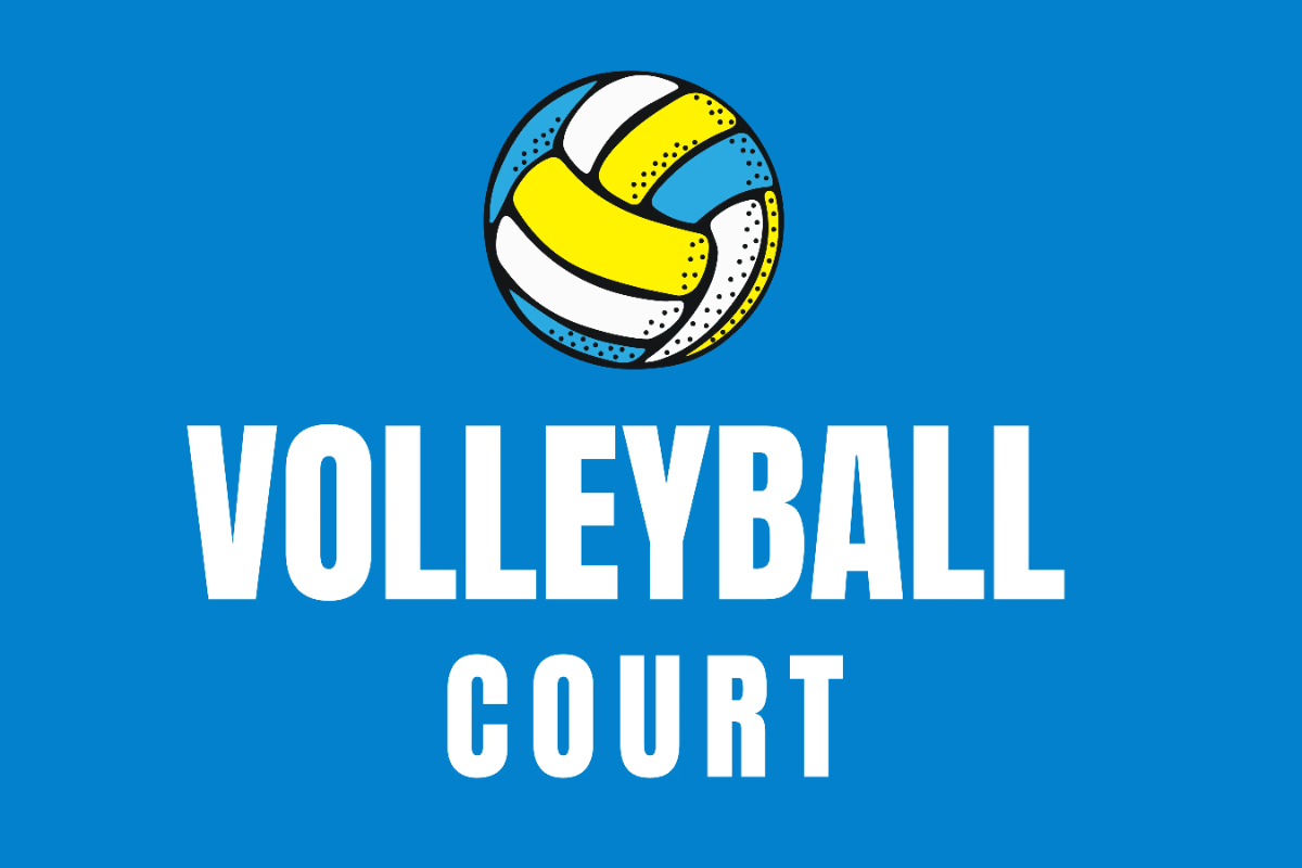 Volleyball Court Sports Sign Template