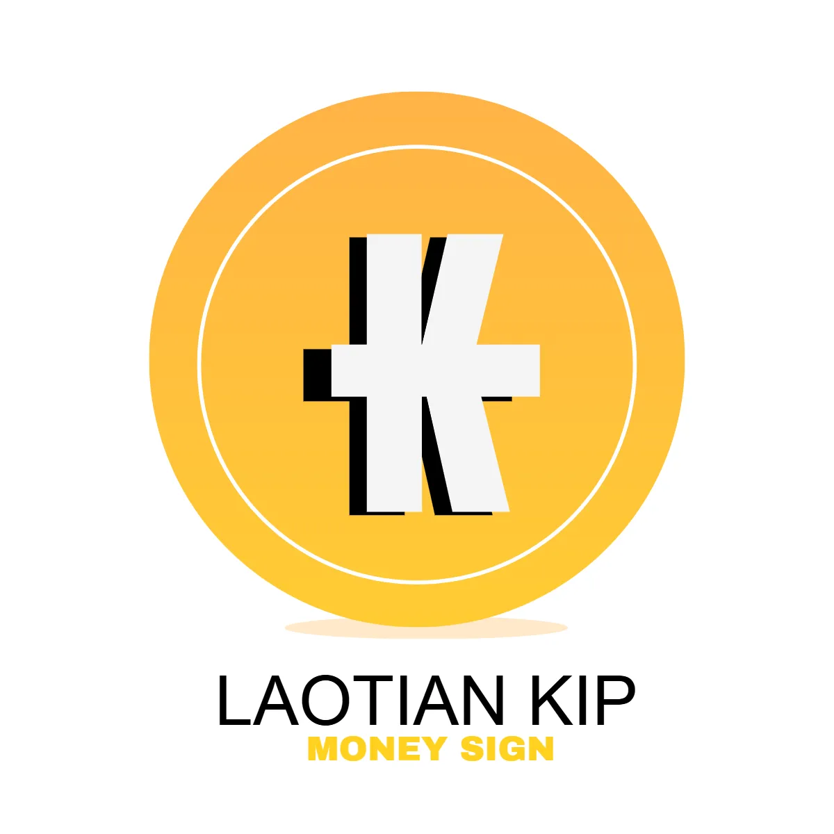 Laotian Kip Money Sign Clip Art Template