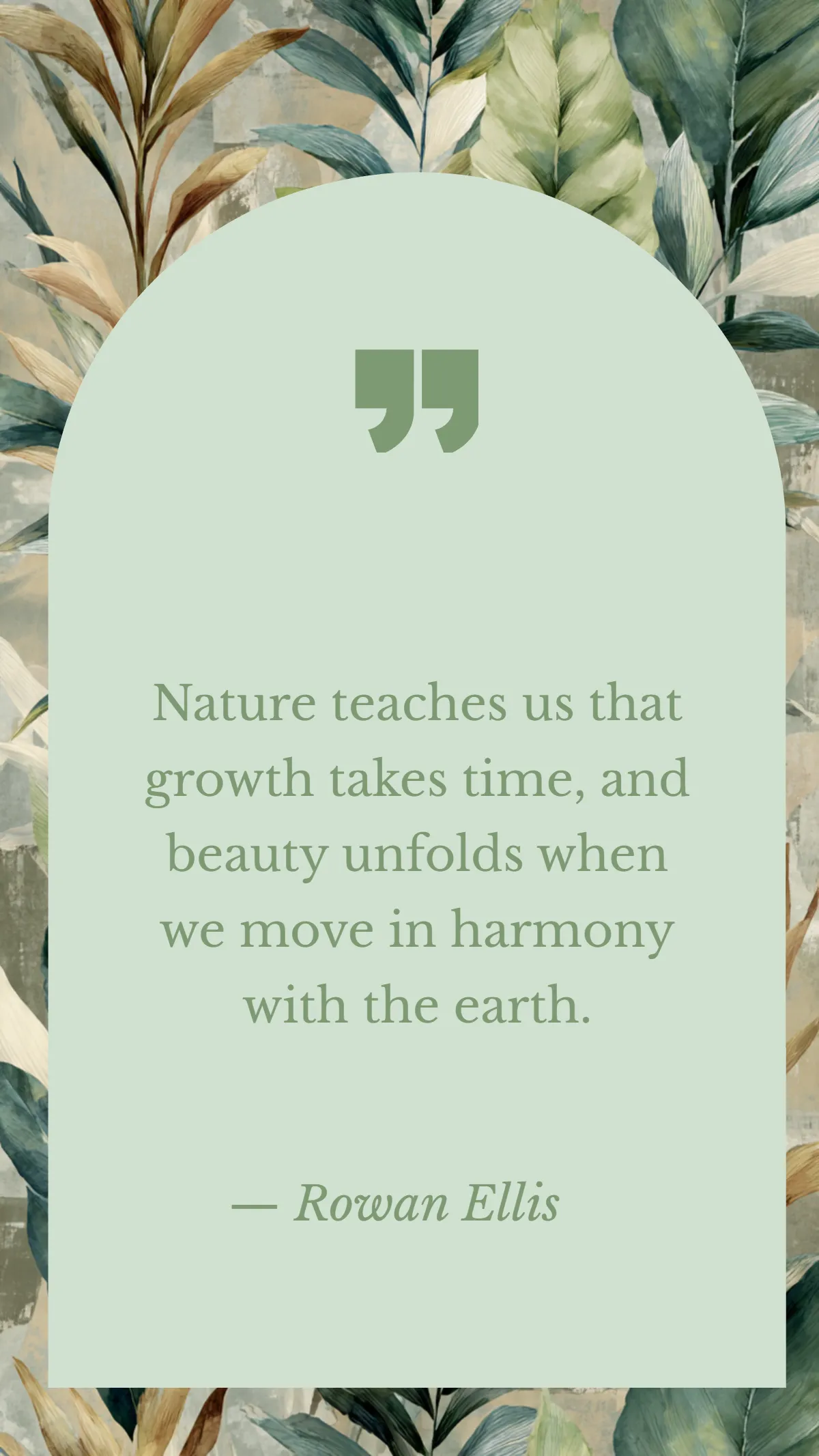 Free Sage Green Nature Quote Template to Edit Online