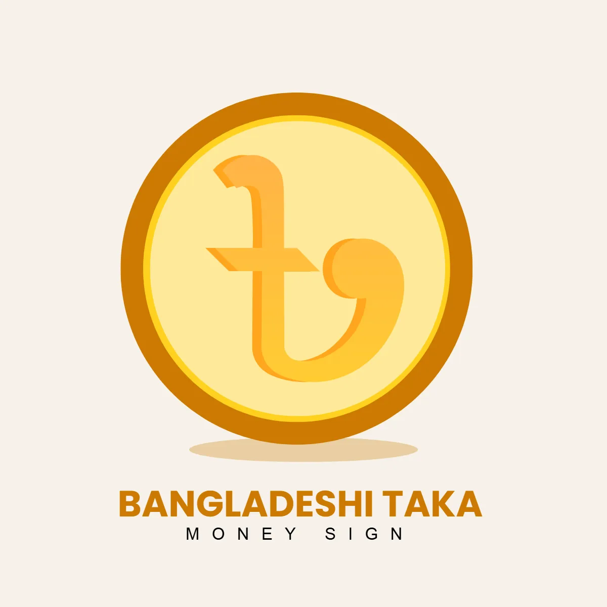 Bangladeshi Taka Money Sign Clip Art Template