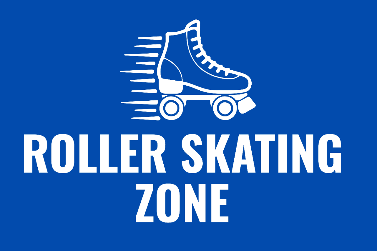 Roller Skating Zone Sports Sign Template