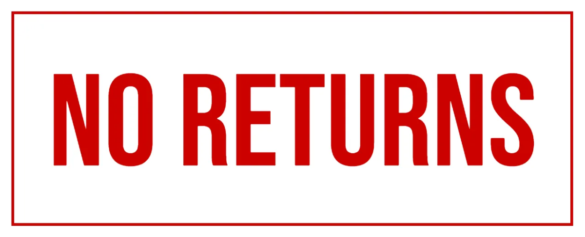 No Returns Retail Sign Template