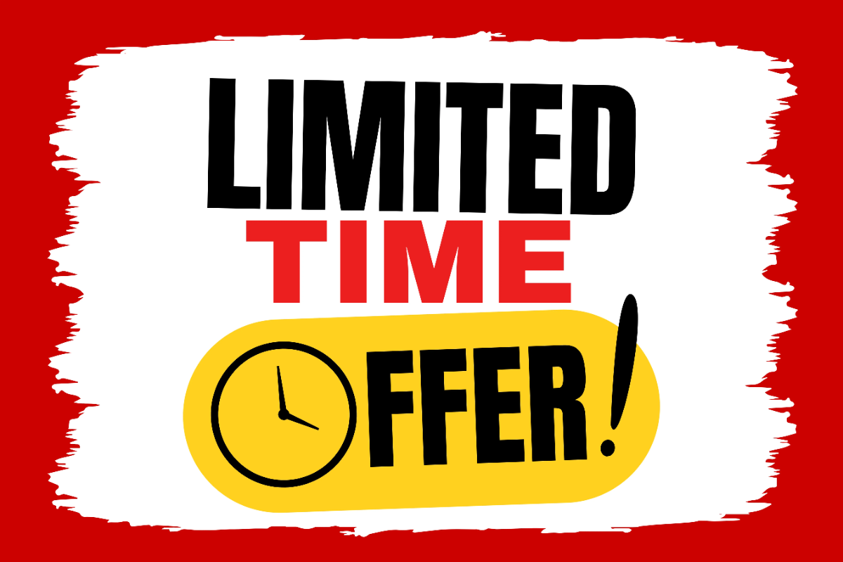 Free Limited Time Offer Retail Sign Template to Edit Online