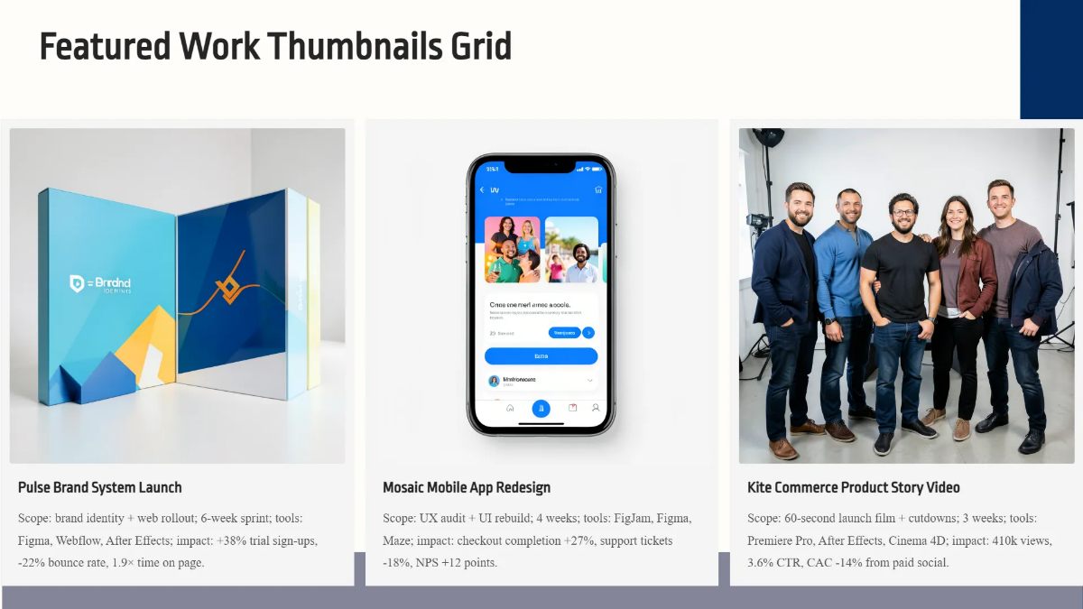 Free Portfolio for Creative Startups Template to Edit Online